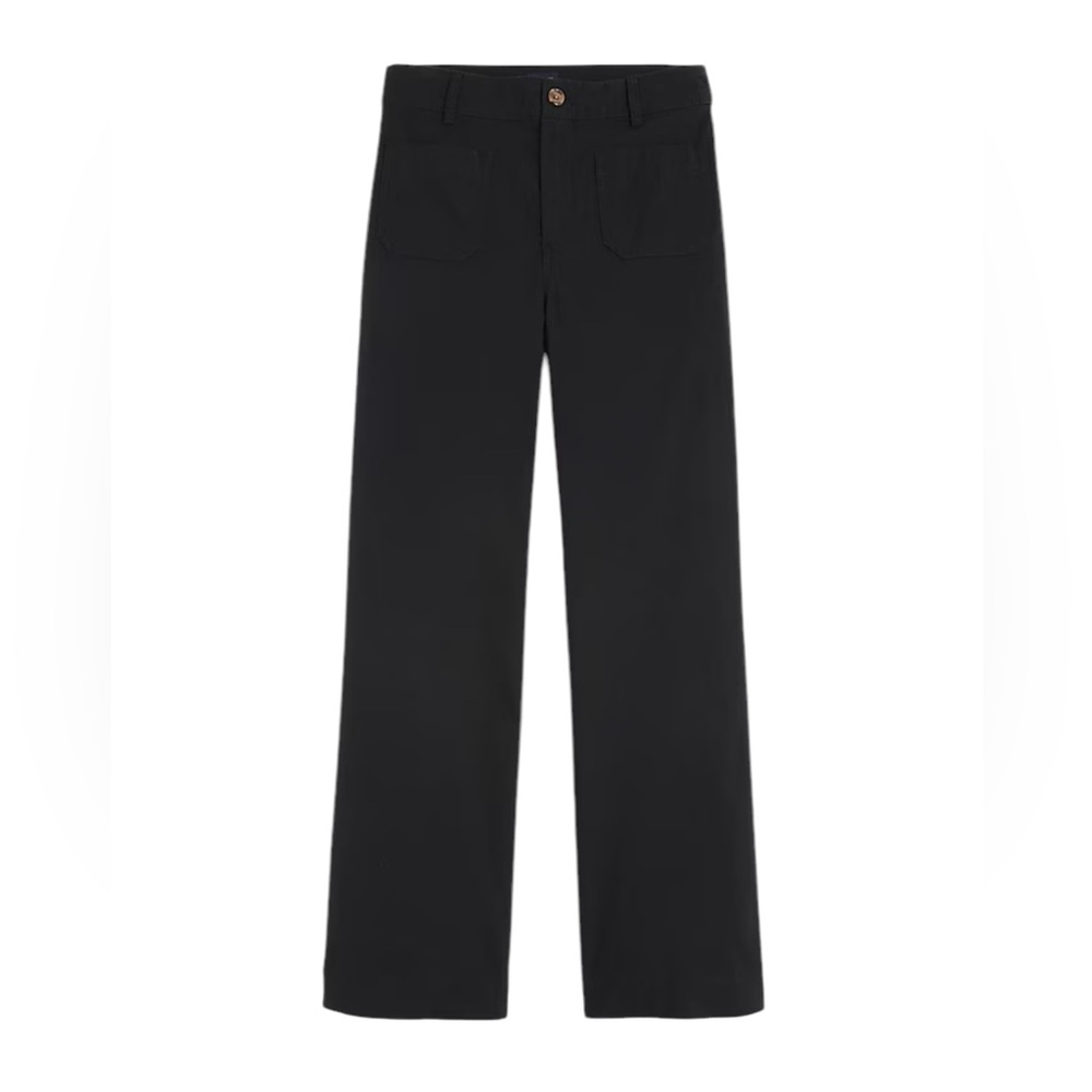 J.Crew Factory Lizzie high-rise patch-pocket wide-leg pant in black